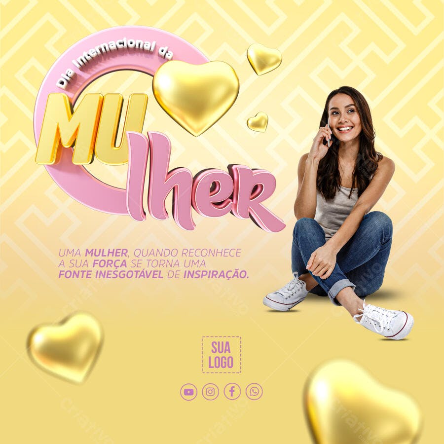 Flyer Dia Internacional da Mulher PSD Editável