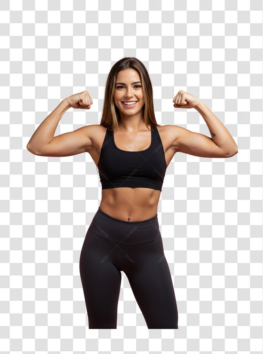 Imagem PNG mulher fitness fundo transparente
