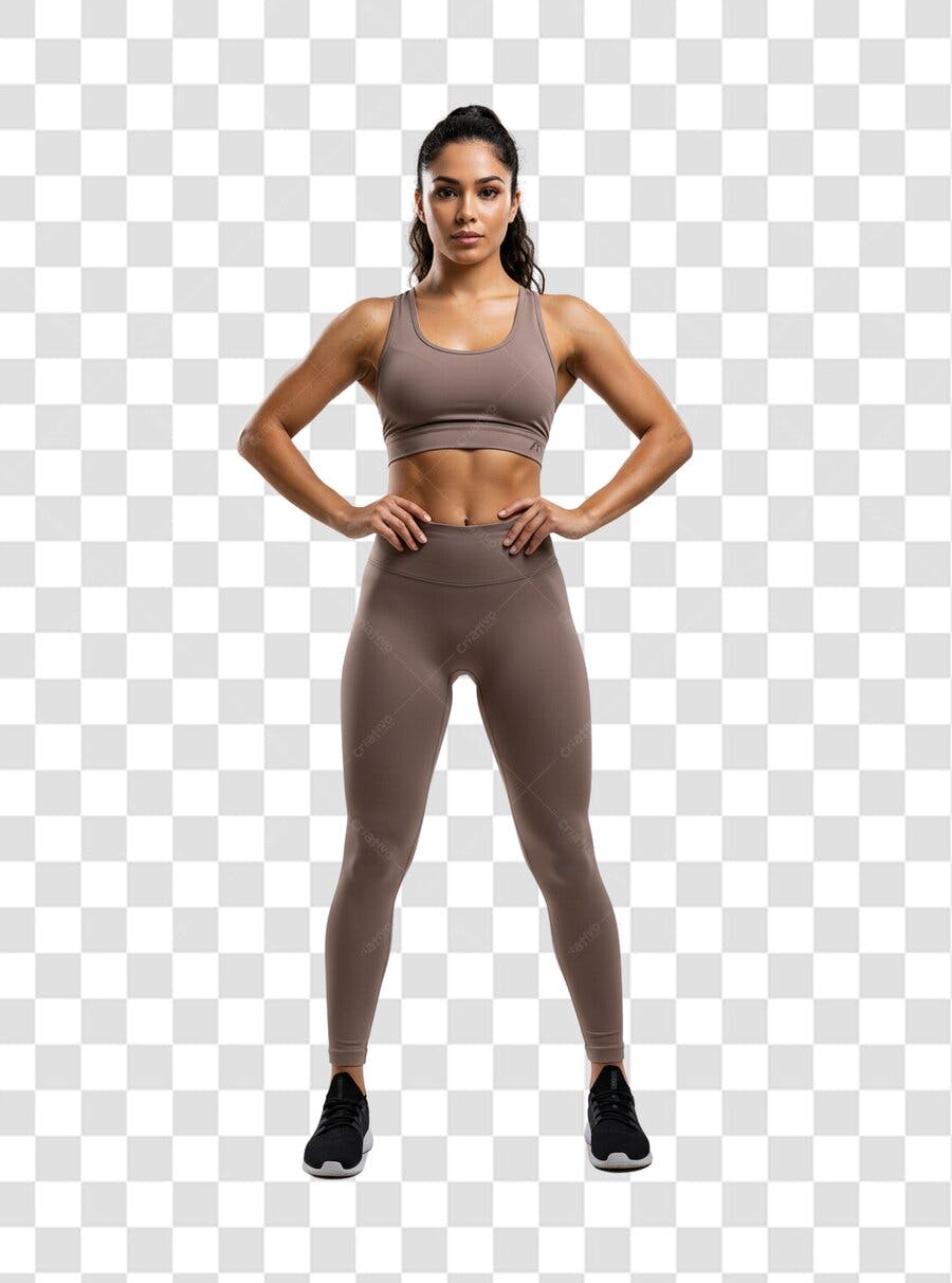 Banner fitness mulher PNG com fundo transparente