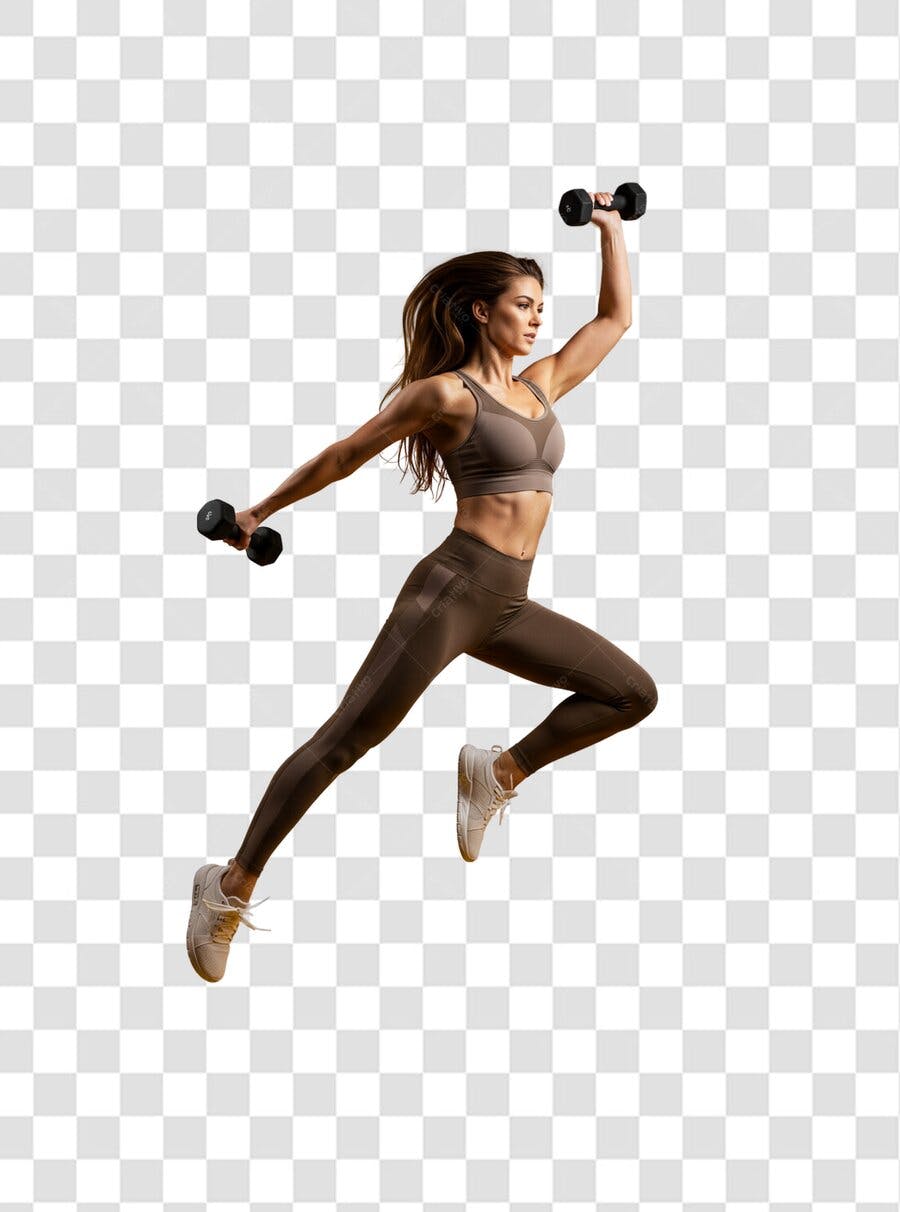 Banner Fitness Mulher Exercício PNG com fundo transparente