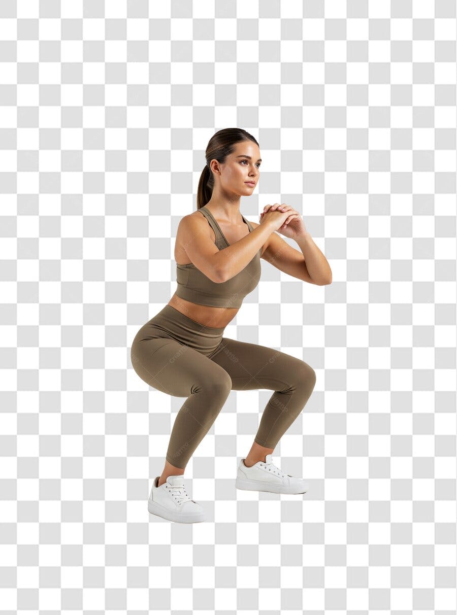Post Instagram Fitness Mulher Agachamento PNG com fundo transparente