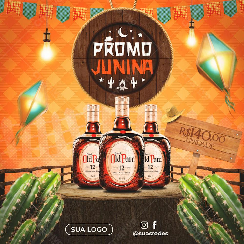 Arte Feed Post Promo Junina Social Media