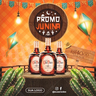 Arte Feed Post Promo Junina Social Media