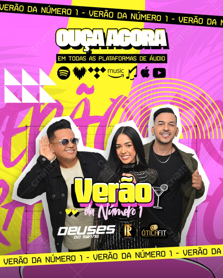 Flyer Musical Verão da Número 1 PSD Editável