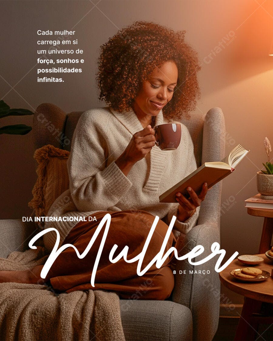 Flyer Dia Internacional da Mulher 8 de Março PSD Editável