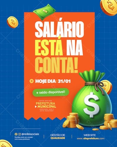 Pode comemorar, porque o salário já tá na conta!