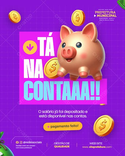 Atenção, servidores! O tão esperado salário já está na conta. Bora aproveitar!