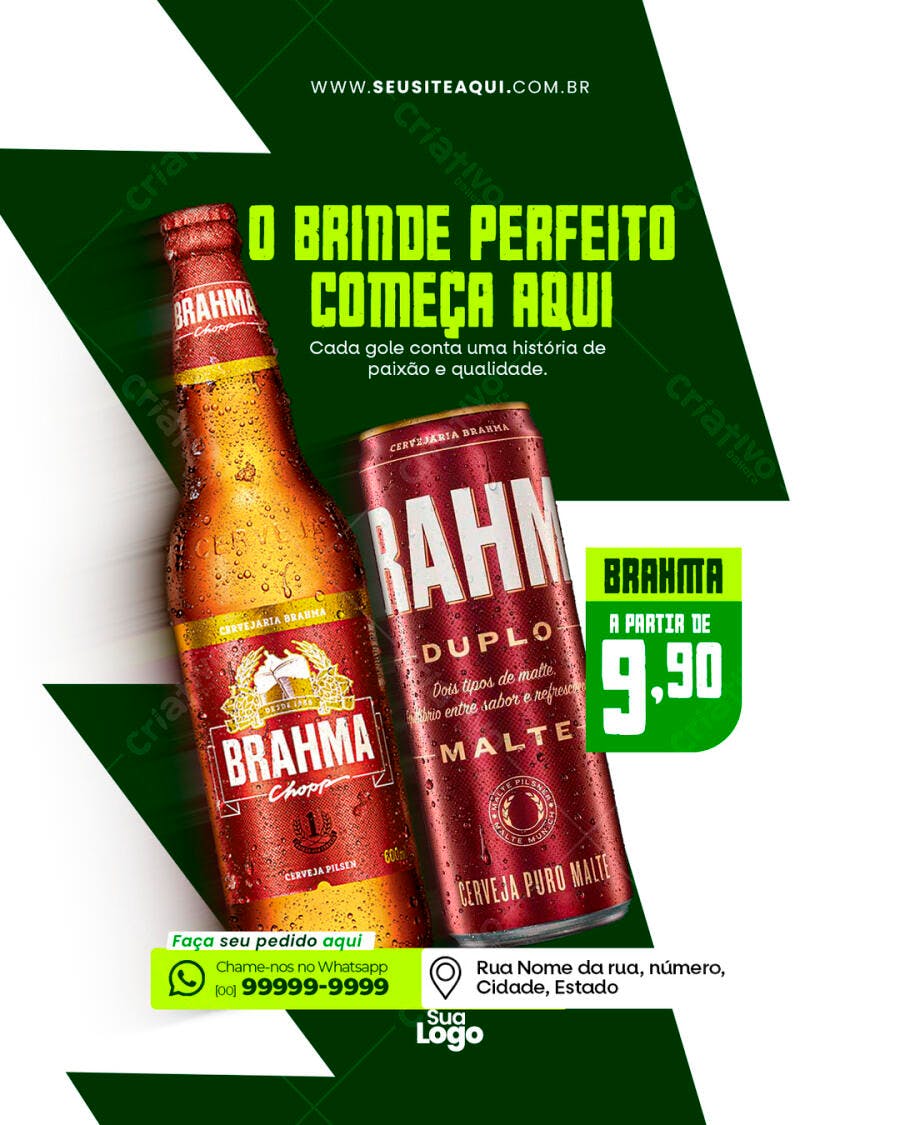 Flyer Cerveja Brahma Duplo Malte PSD Editável