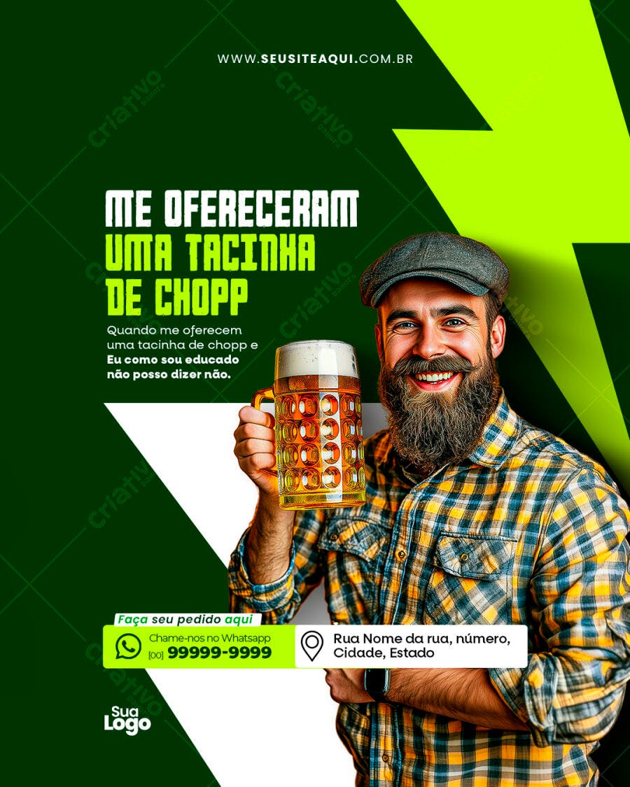 Post para Bar de Chopp PSD Editável