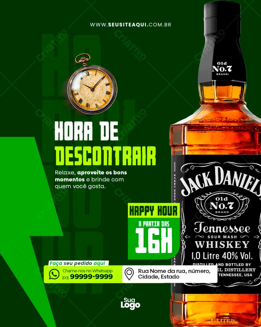 Flyer Happy Hour PSD Editável