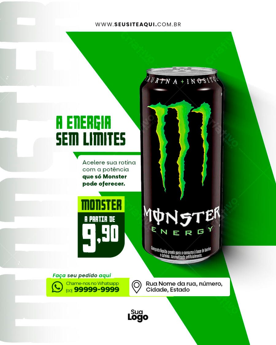 Flyer Monster Energy Drink PSD Editável