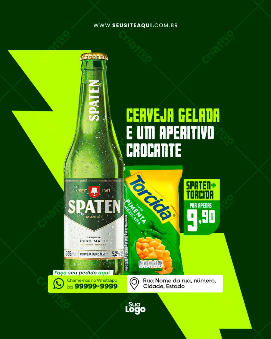 Flyer Cerveja e Aperitivo PSD Editável
