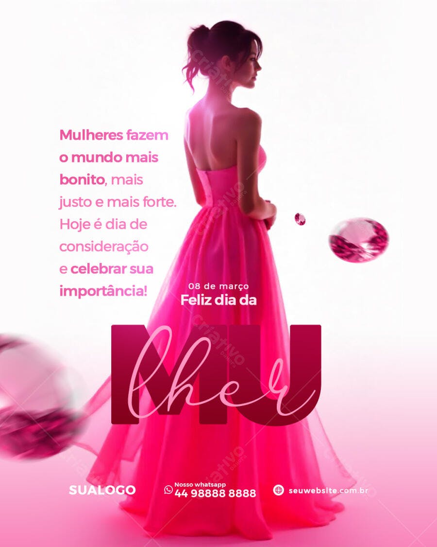 Post para Dia Internacional da Mulher PSD Editável