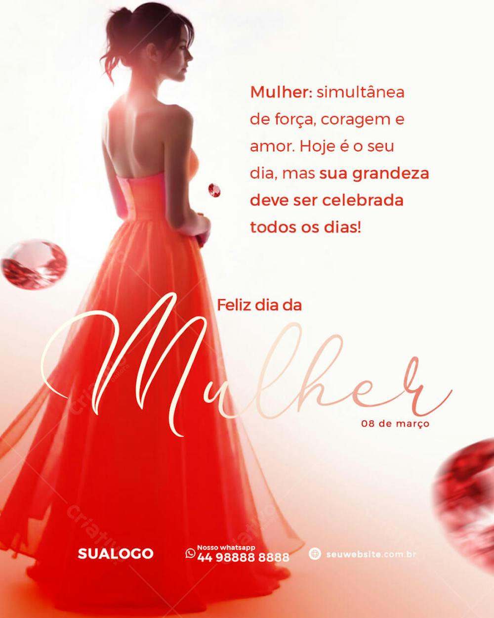 Feliz Dia da Mulher Verdadeira Trabalhadora Mãe Amiga