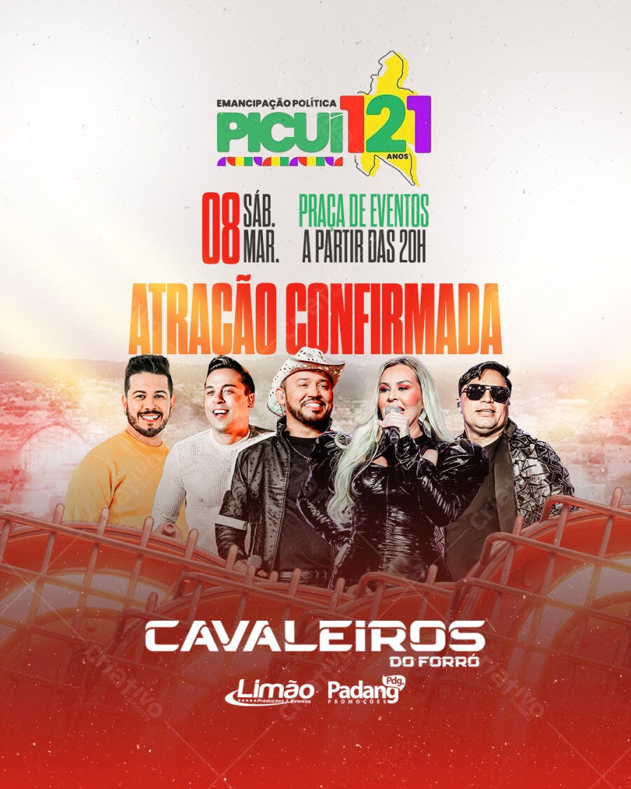 Flyer para Show Cavalheiros do Forró PSD Editável