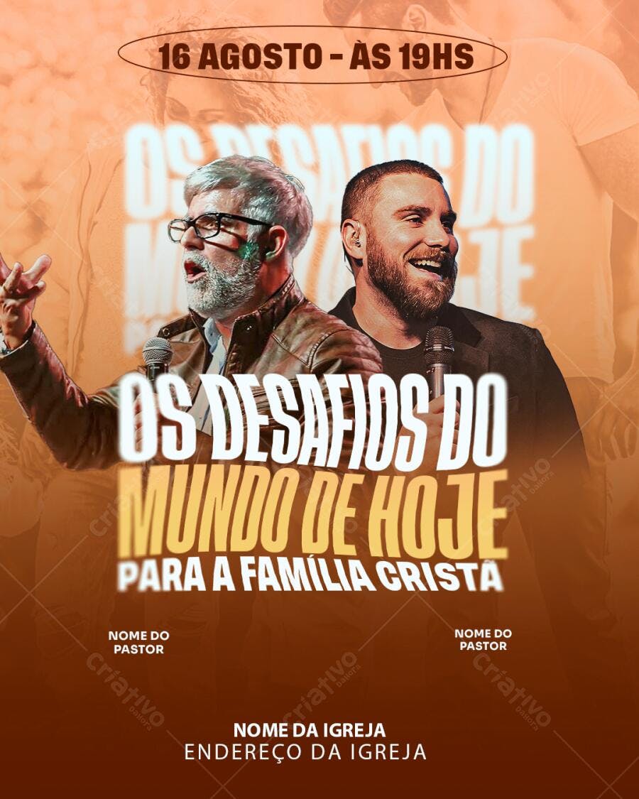 Flyer para Evento Cristão 16 de Agosto PSD Editável