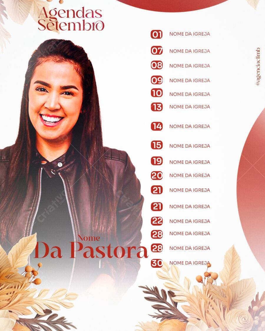 Agenda Setembro Igreja PSD Editável