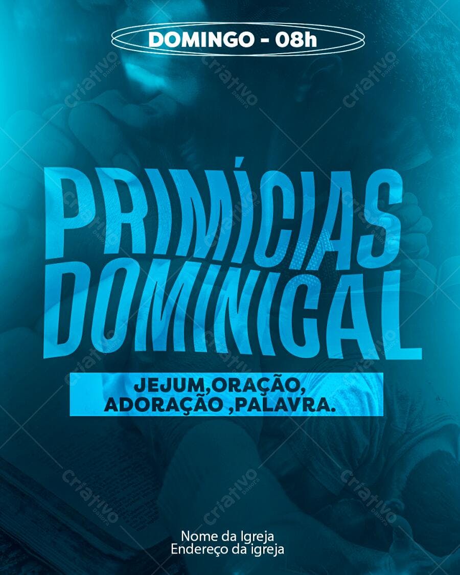 Flyer para Culto Dominical PSD Editável
