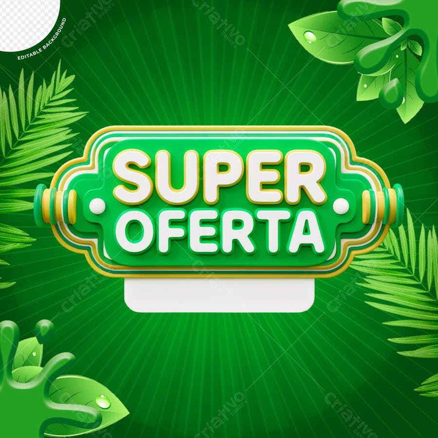 Banner Super Oferta Verde PSD Editável