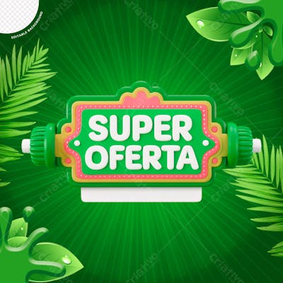 SELO 3D DE OFERTAS E PROMOÇÕES HORTIFRUTI