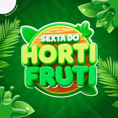 SELO 3D DE OFERTAS E PROMOÇÕES HORTIFRUTI