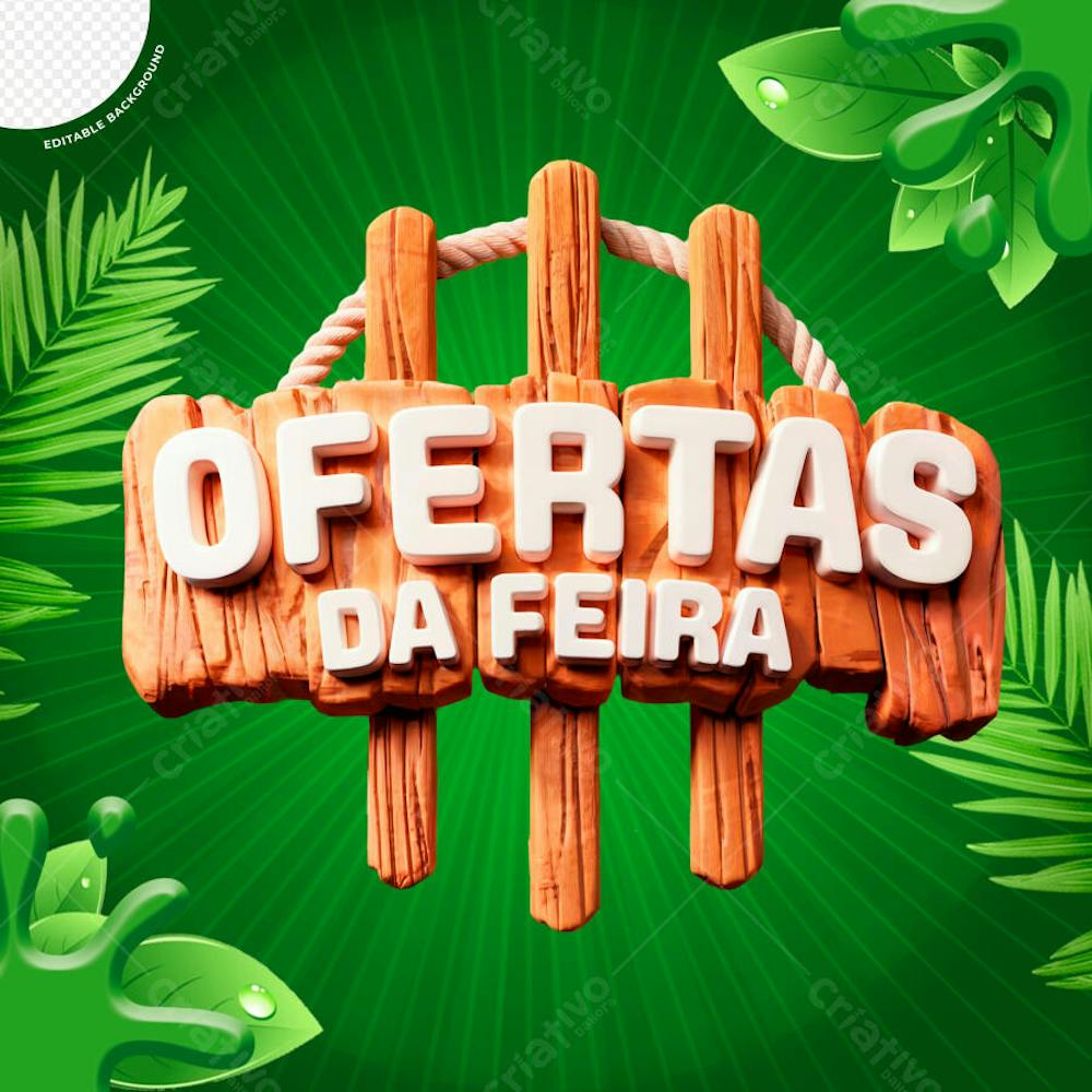 SELO 3D DE OFERTAS E PROMOÇÕES HORTIFRUTI