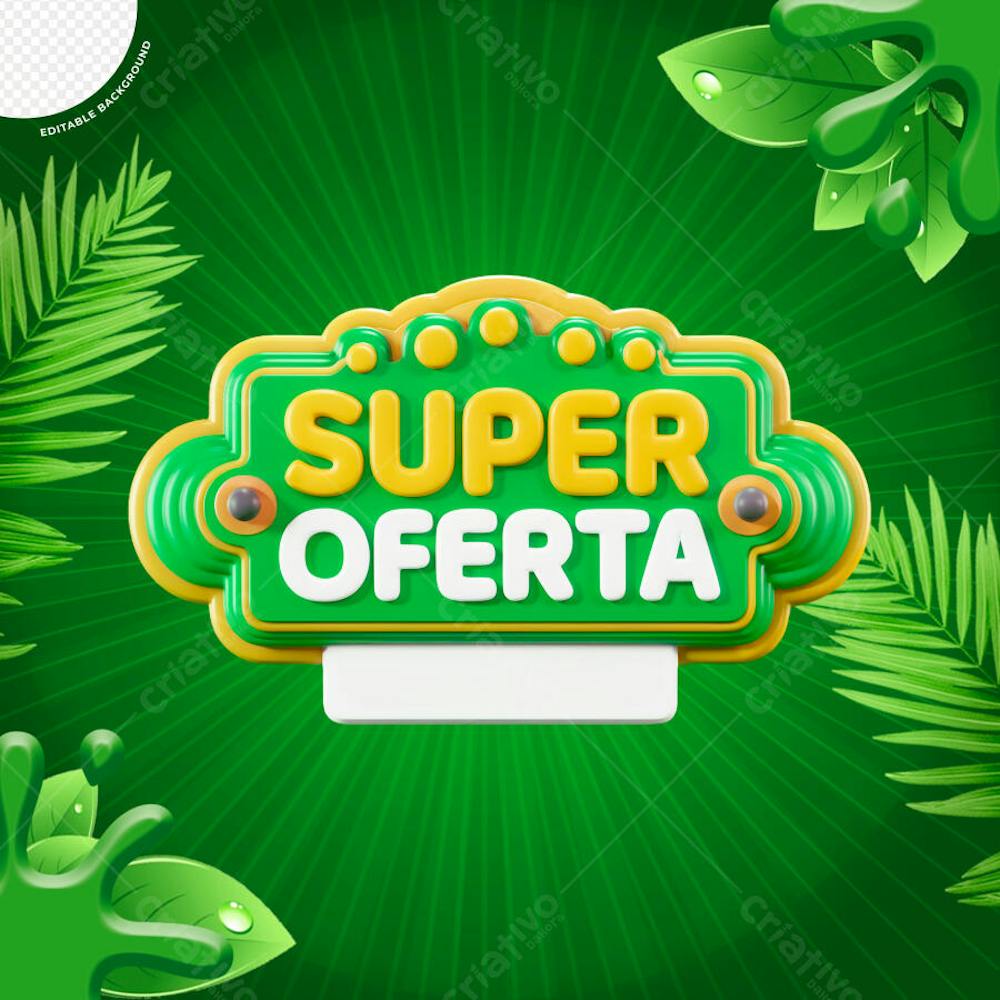 SELO 3D DE OFERTAS E PROMOÇÕES HORTIFRUTI