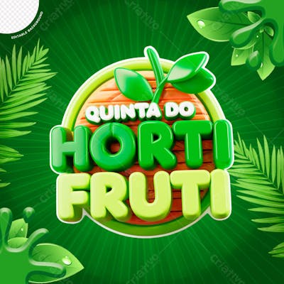 SELO 3D DE OFERTAS E PROMOÇÕES HORTIFRUTI