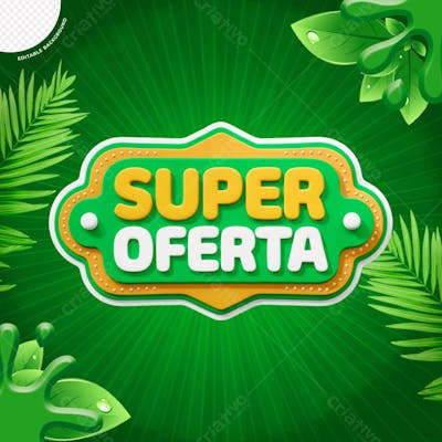 SELO 3D DE OFERTAS E PROMOÇÕES HORTIFRUTI
