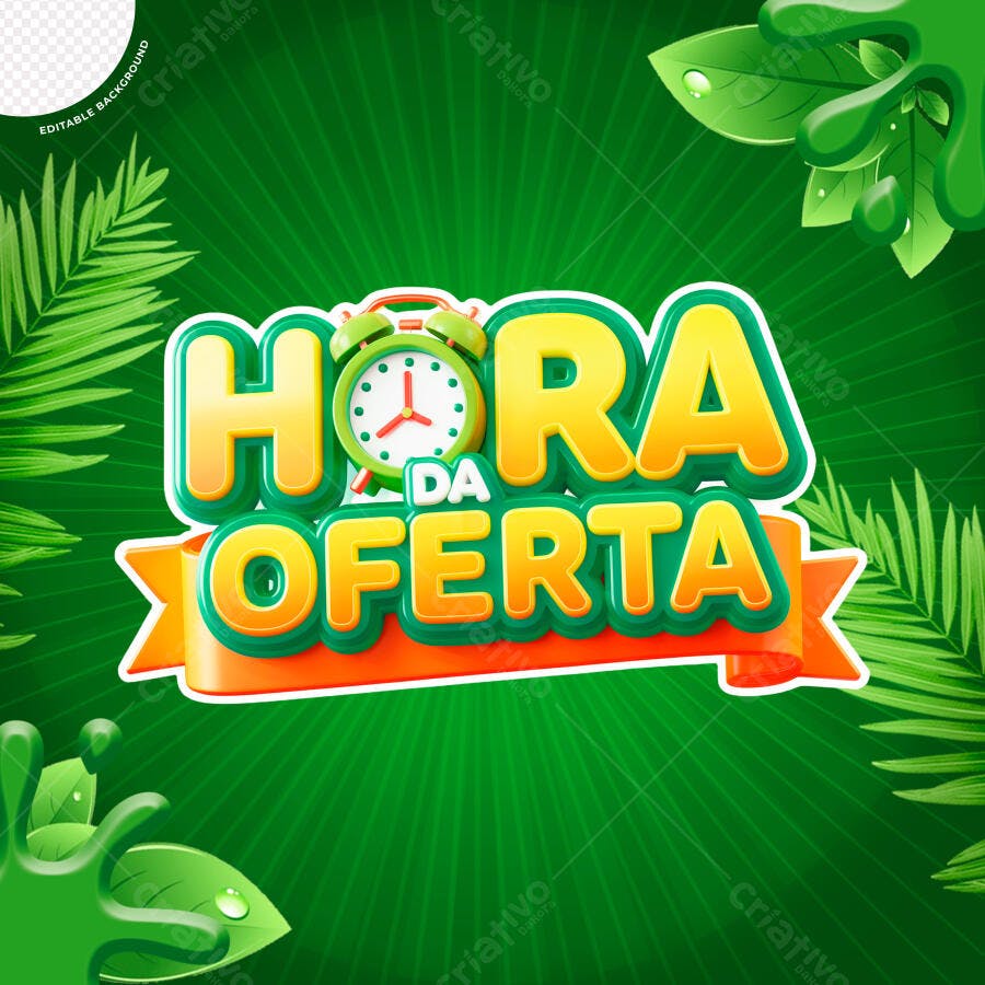 Banner Hora da Oferta PSD Editável