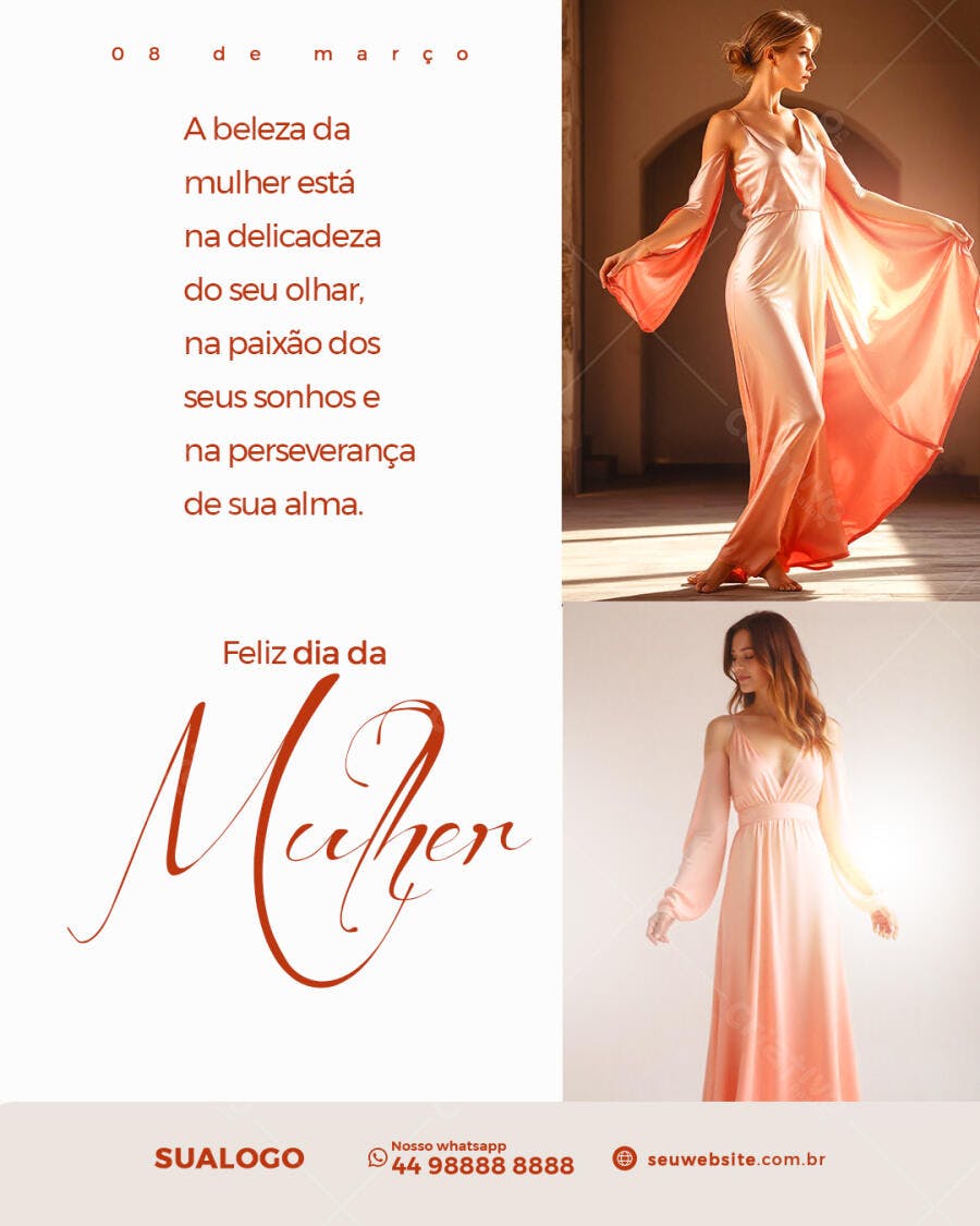 Flyer Dia Internacional da Mulher PSD Editável