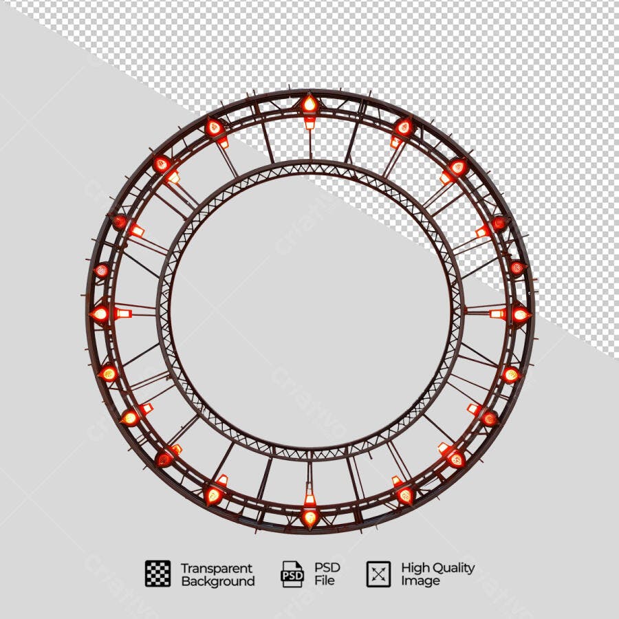 Moldura Circular de Luzes PSD Editável