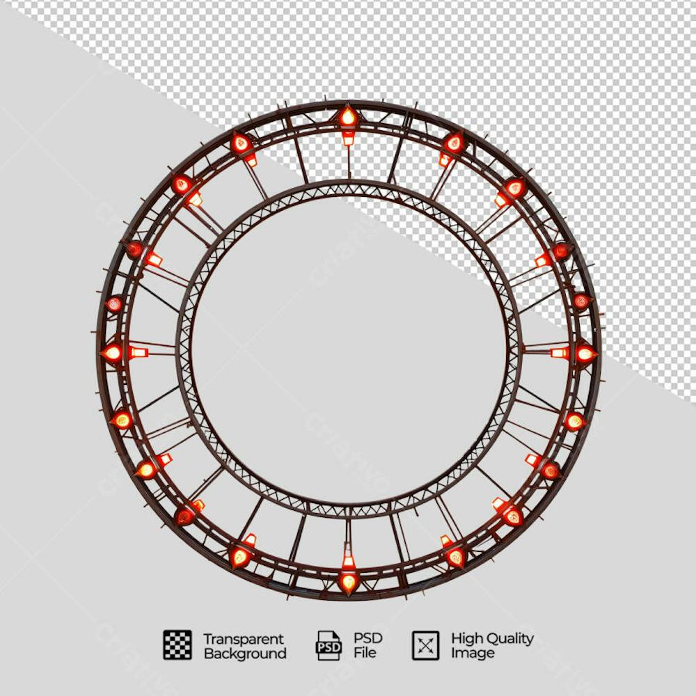 ESTRUTURA DE FERRO COM LUZES ELEMENTO PARA FLYER
