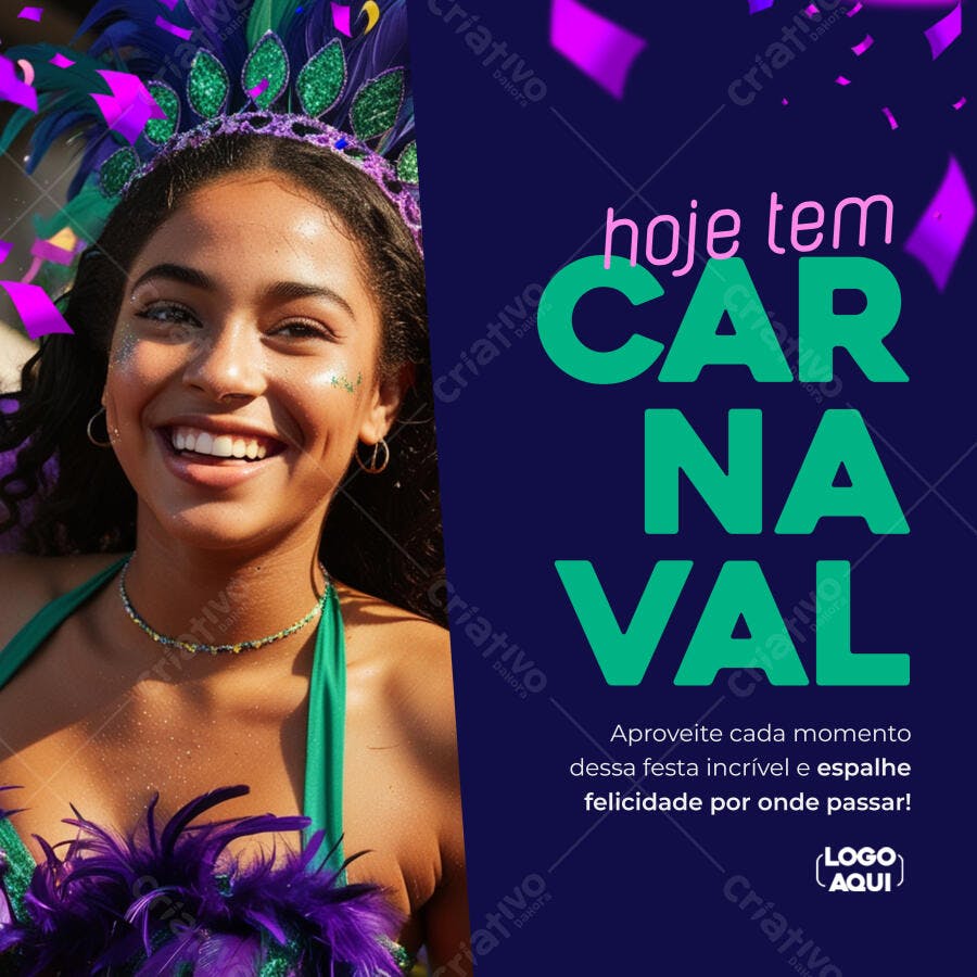 Post para Carnaval PSD Editável
