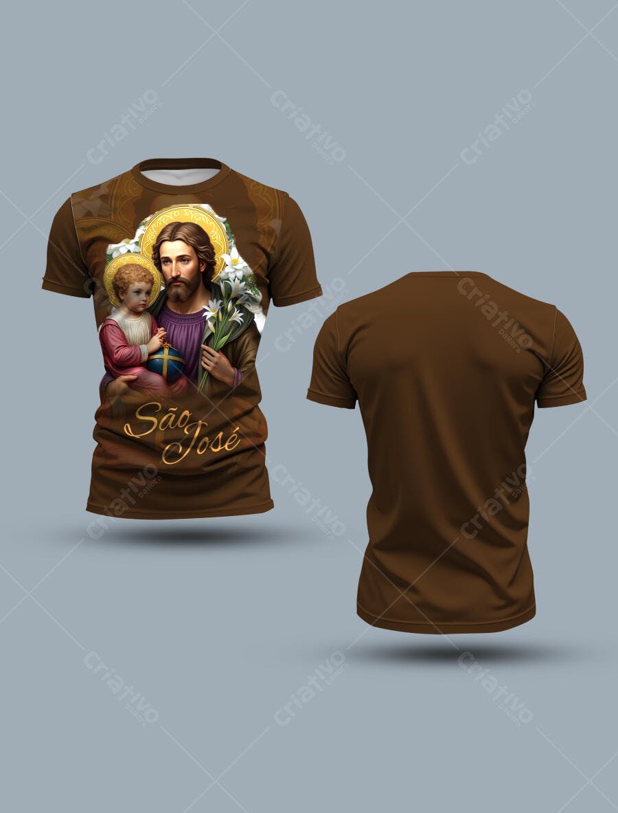 Camiseta Dia de São José PSD Editável