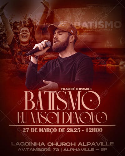 FLYER CULTO DE BATISMO 2025 LAGOINHA ALPHAVILLE