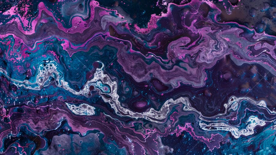 Arte Abstrata tons Roxo e Azul