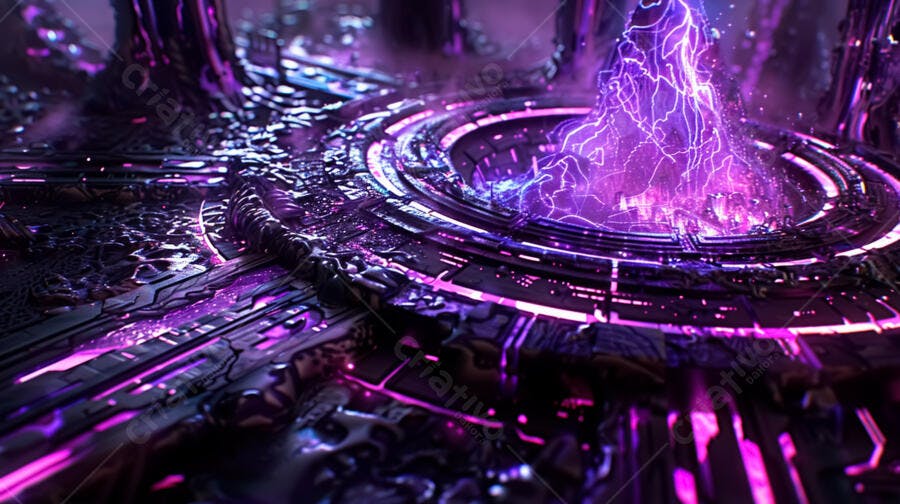 Portal Cyberpunk Roxo e Escuro