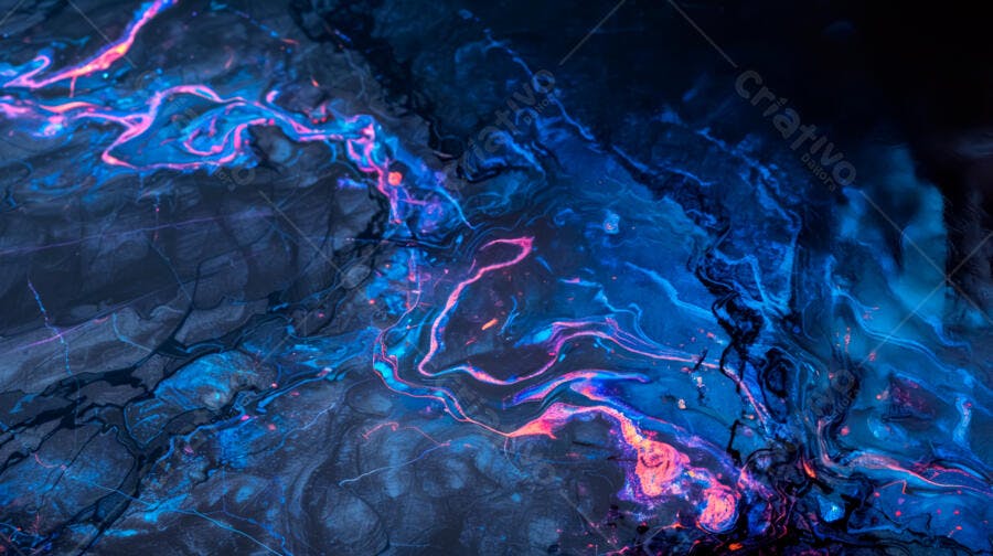 Arte Abstrata Azul e Rosa Fluorescente
