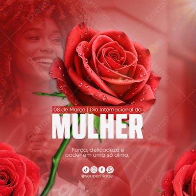 Dia Internacional da Mulher 08 de março social media Psd