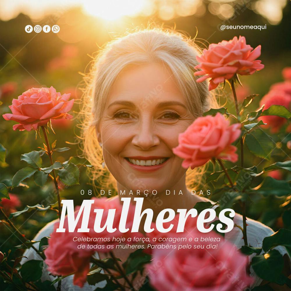 Dia Internacional da Mulher 08 de março social media Psd