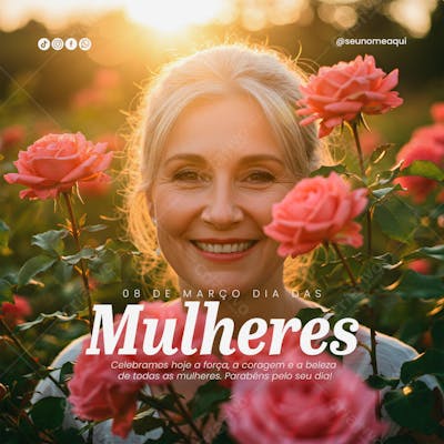 Dia Internacional da Mulher 08 de março social media Psd