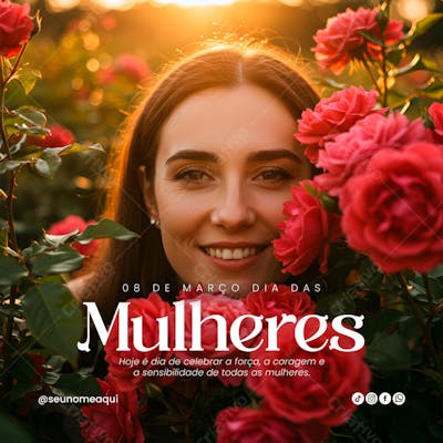 Dia Internacional da Mulher 08 de março social media Psd