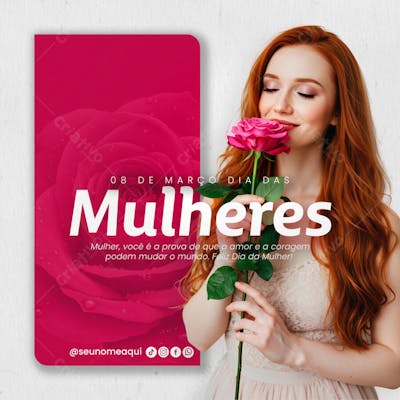 Dia Internacional da Mulher 08 de março social media Psd