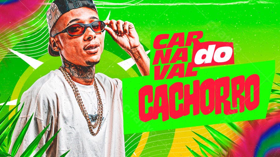 Flyer Carnaval do Cachorro PSD Editável