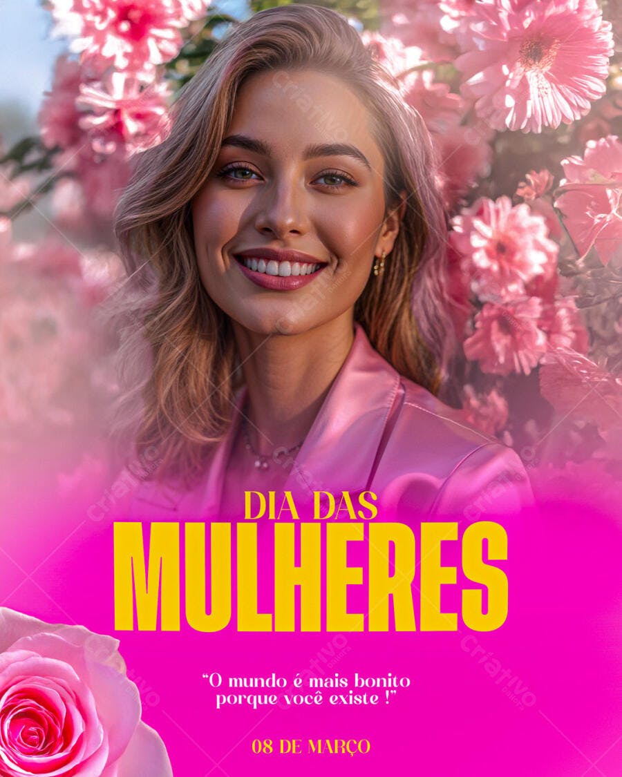 Flyer Dia Internacional da Mulher PSD Editável