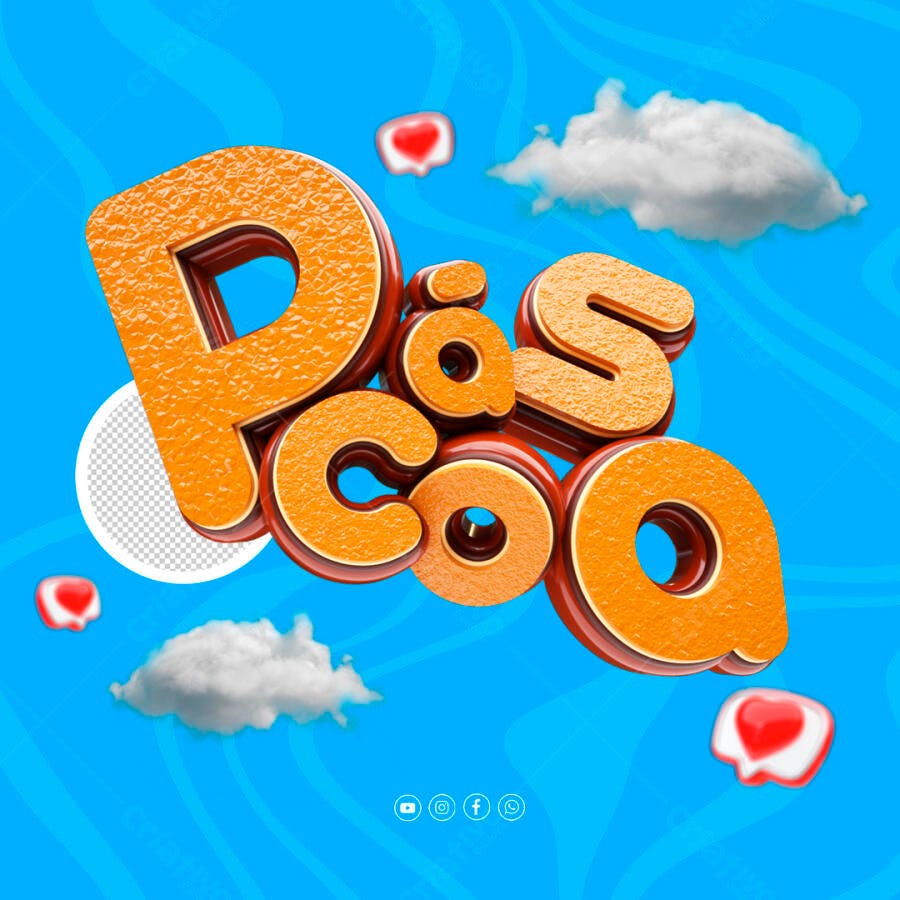 Selo 3D decorativo laranja e marrom texturizado