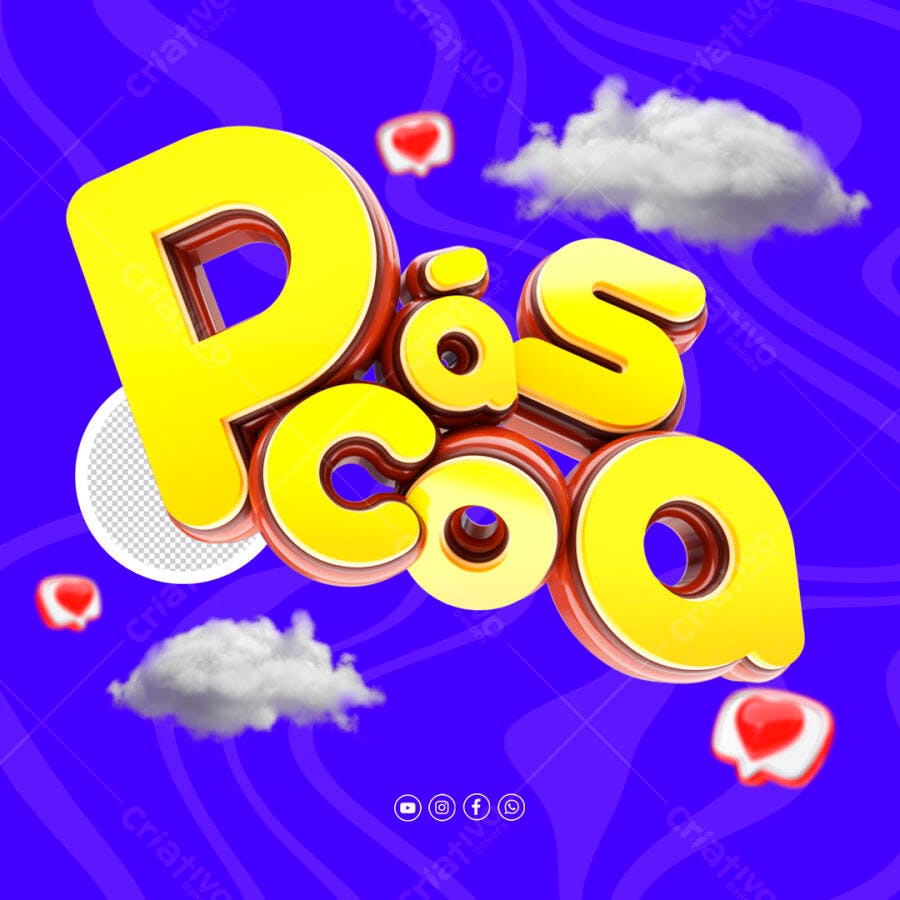 Post de Páscoa PSD Editável