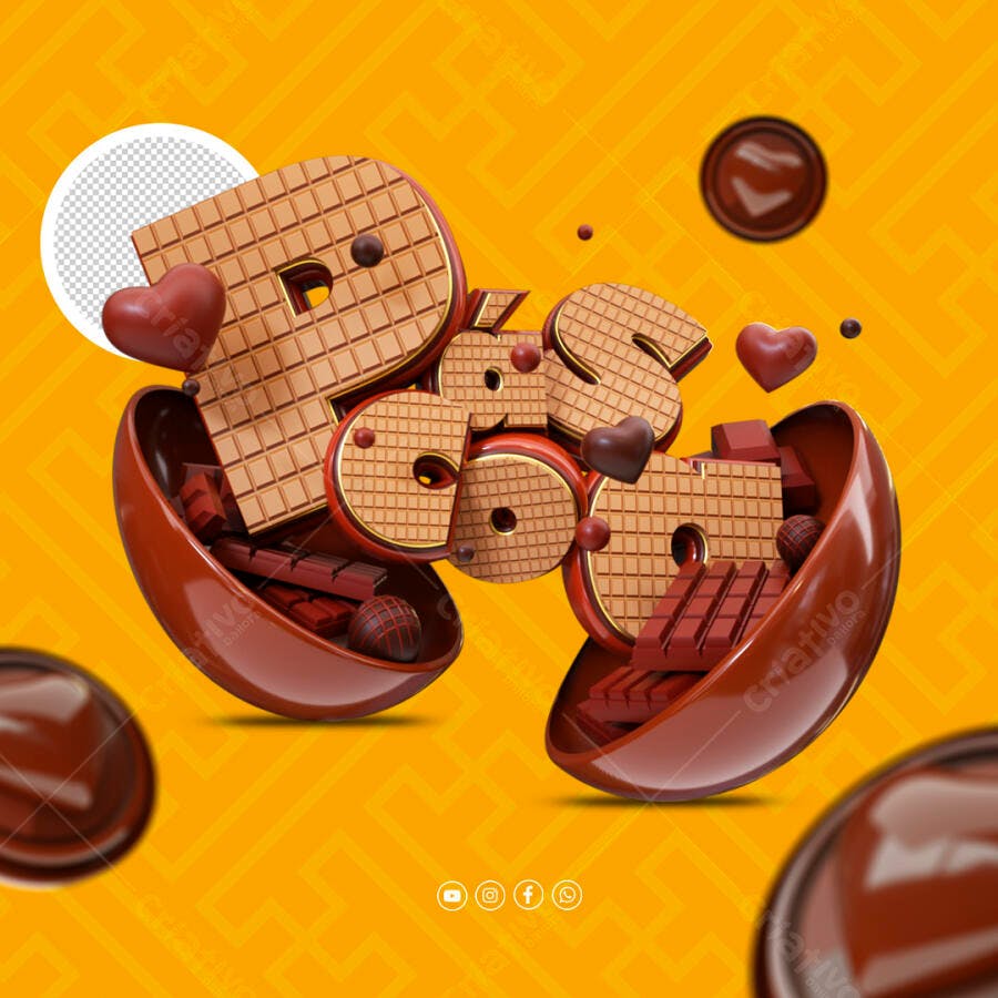 Selo 3D chocolate premium marrom e dourado