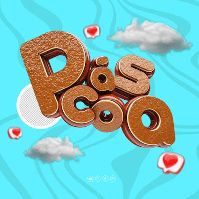 SELO 3D PÁSCOA PARA REDES SOCIAIS